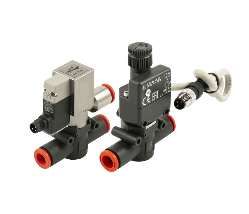 Line on Line - Pressure switch Series PRS and  SOV L with M8 connector Metal Work